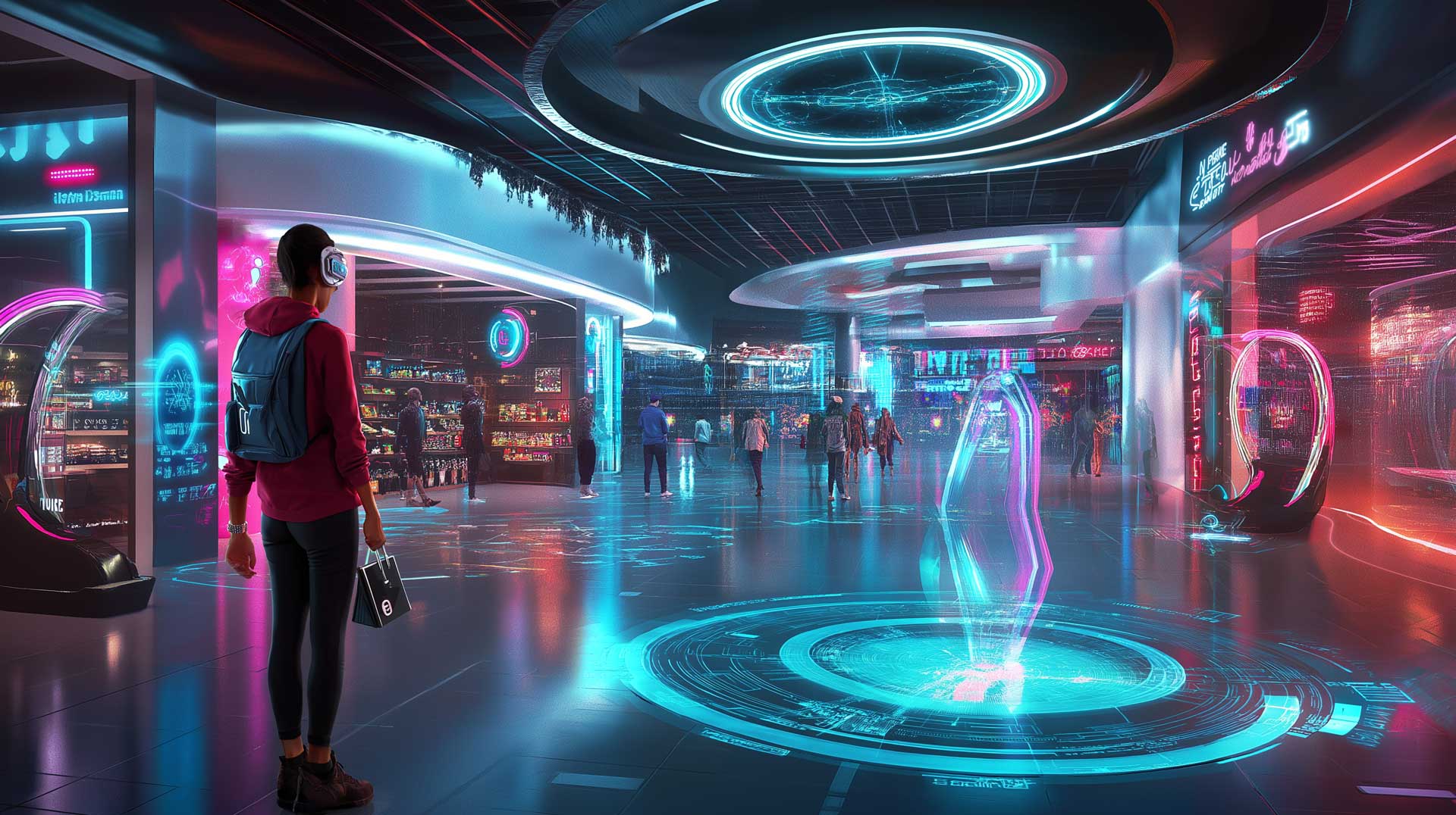 Futuristisches Einkaufserlebnis mit holografischer Anzeige